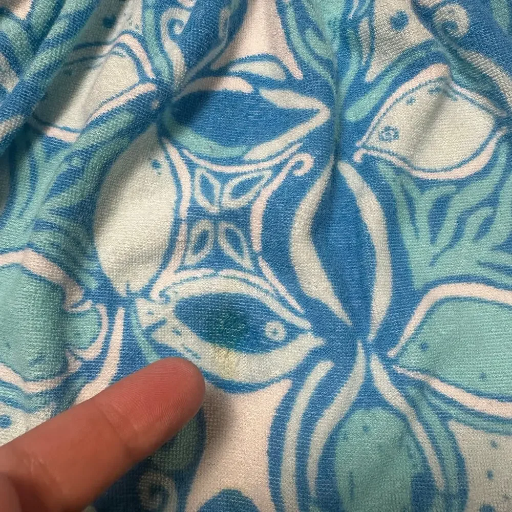 Lilly Pulitzer Strapless Smocked Fish Print Blue Dress - Picture 4 of 9